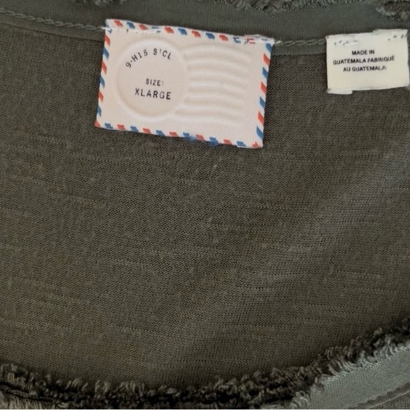 Olive Green Women's Top with Sunflower Detail - Picture 9 of 11